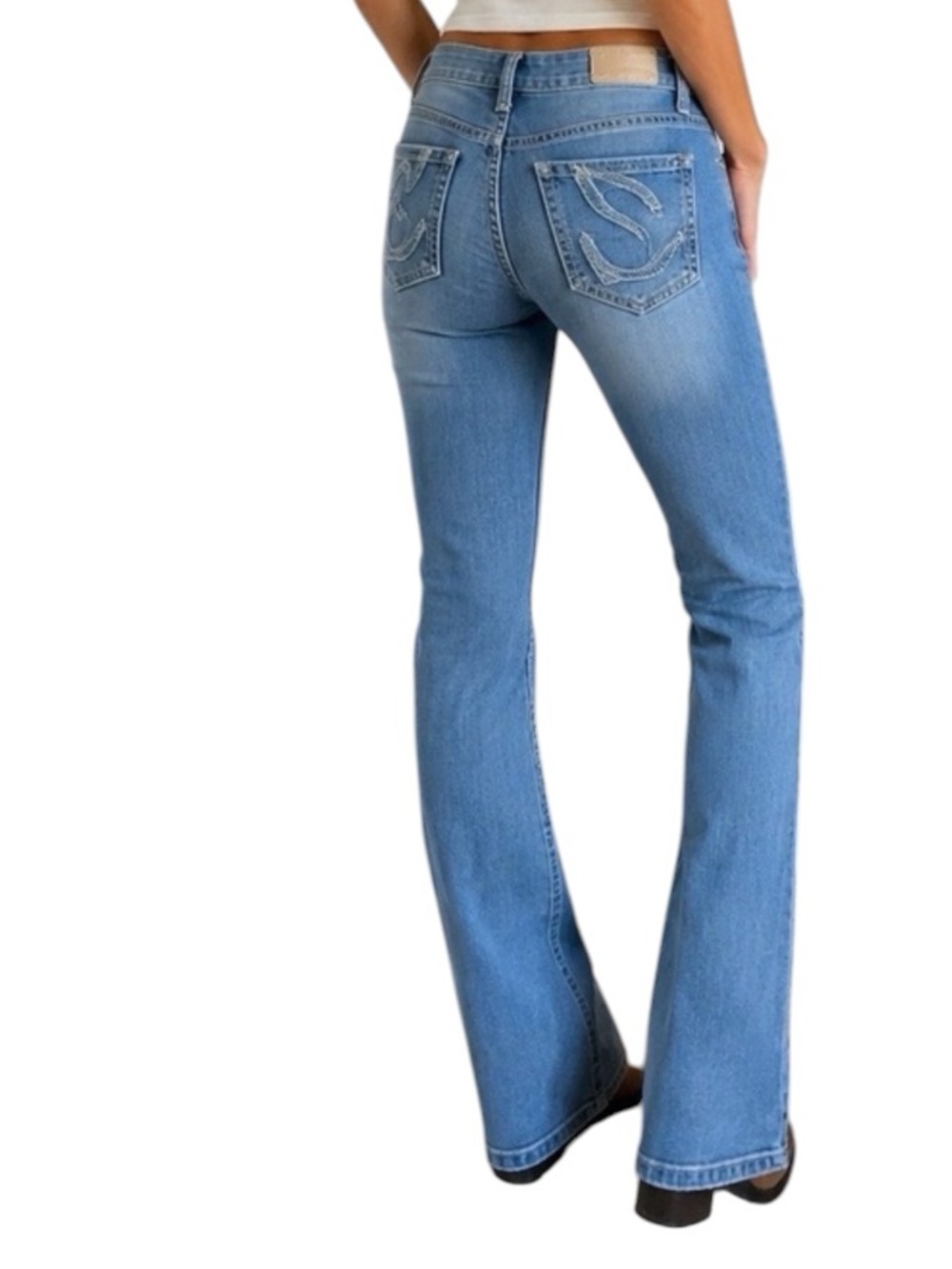 Silver Jeans‎ Tuesday Slim Boot Womens 32X33 Blue Medium Wash Stretch Low Rise